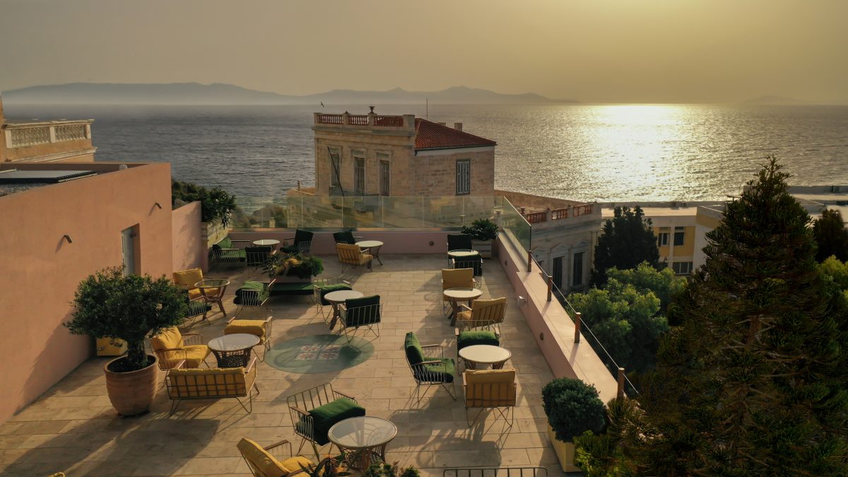 Located on the picturesque island of Syros in Greece, the Aristide Hotel effortlessly fuses neoclassical grandeur with contemporary art and design—perfect for a romantic getaway or an intimate wedding.