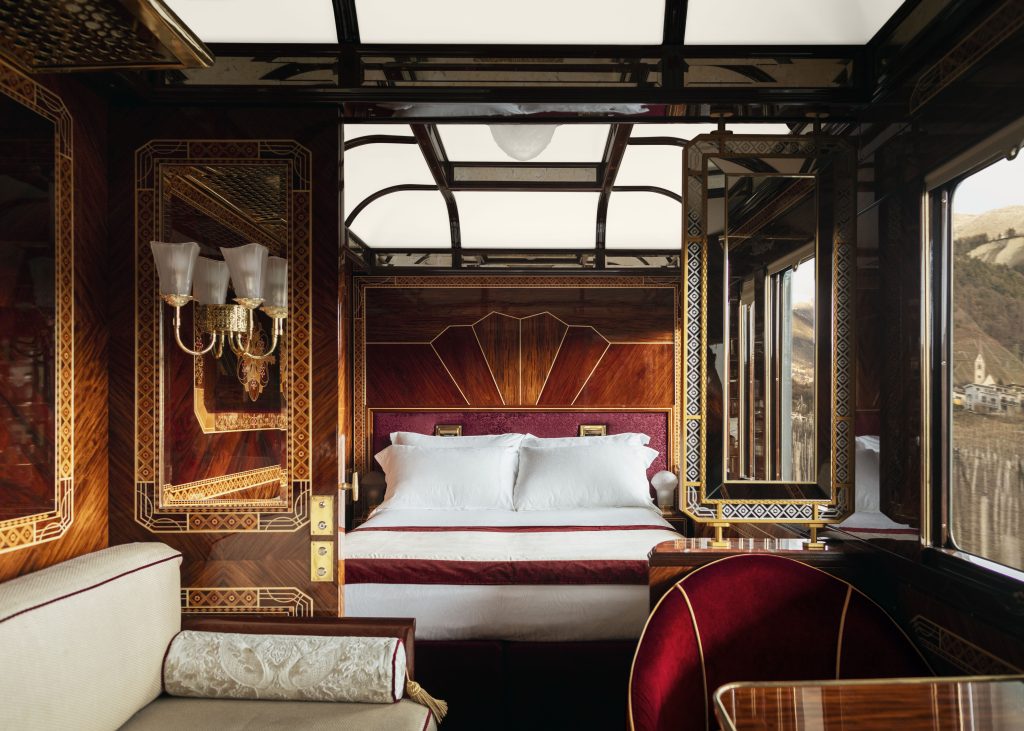 One of the Grand Suites on the Venice Simplon Orient Express.