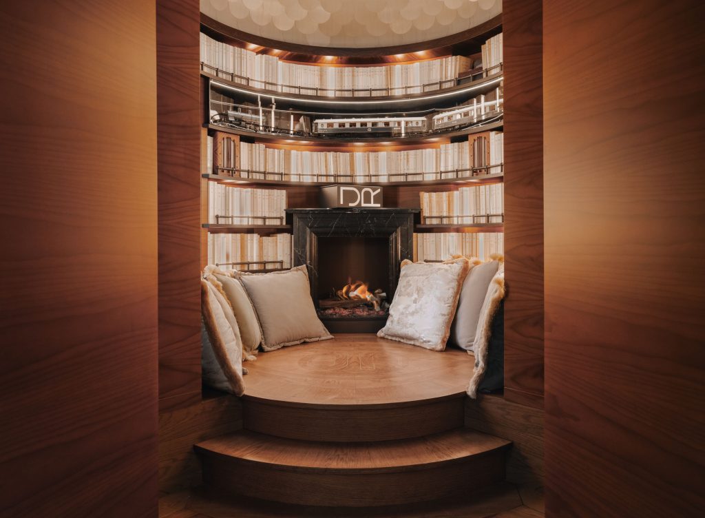 The exclusive L'Observatoire is an entirely exclusive carriage aboard the Venice Simplon Orient Express and features a secret tea room.
